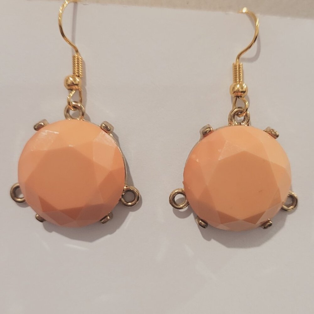 Peach Faceted Bubble Drop Earrings